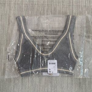 Free People Gray and Cream Bra